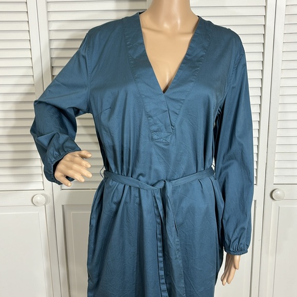 Universal Standard Crossover Collar Dress Teal Sizes 2XS (6 - 8) - Picture 2 of 14